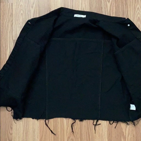 New Mod Ref Black Crop Raw Hem Denim Jacket - Picture 6 of 8